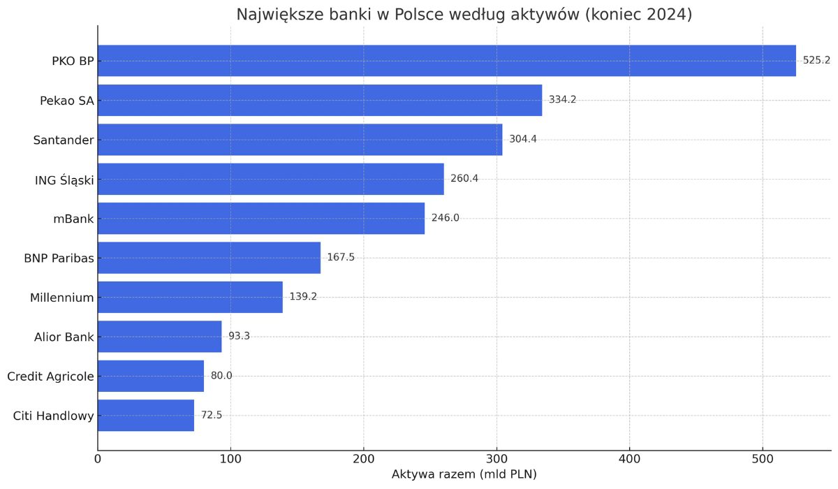 TOP 10: Największe banki w Polsce pod względem wartości aktywów 3 największe banki w Polsce 2025